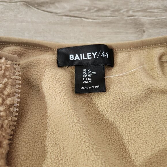 Bailey 44 Tan Sherpa Oversized Cropped Funnel Neck Pullover 1/2 Zip Women's XL - Picture 6 of 13